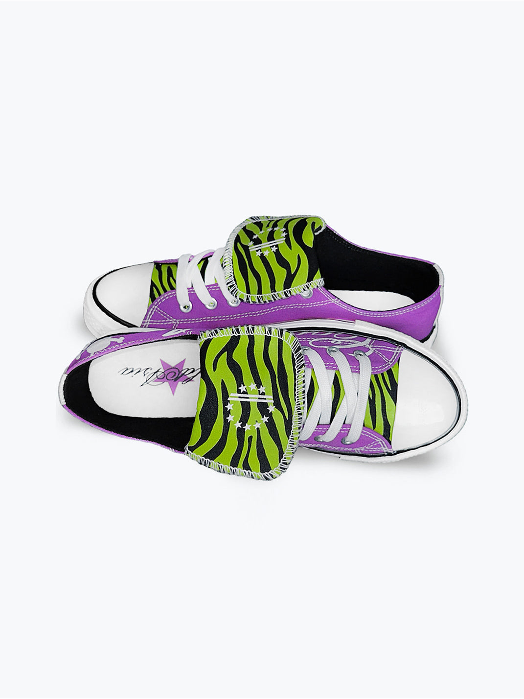 Zebra-Tongue Skull-Print Canvas Sneakers - View 7