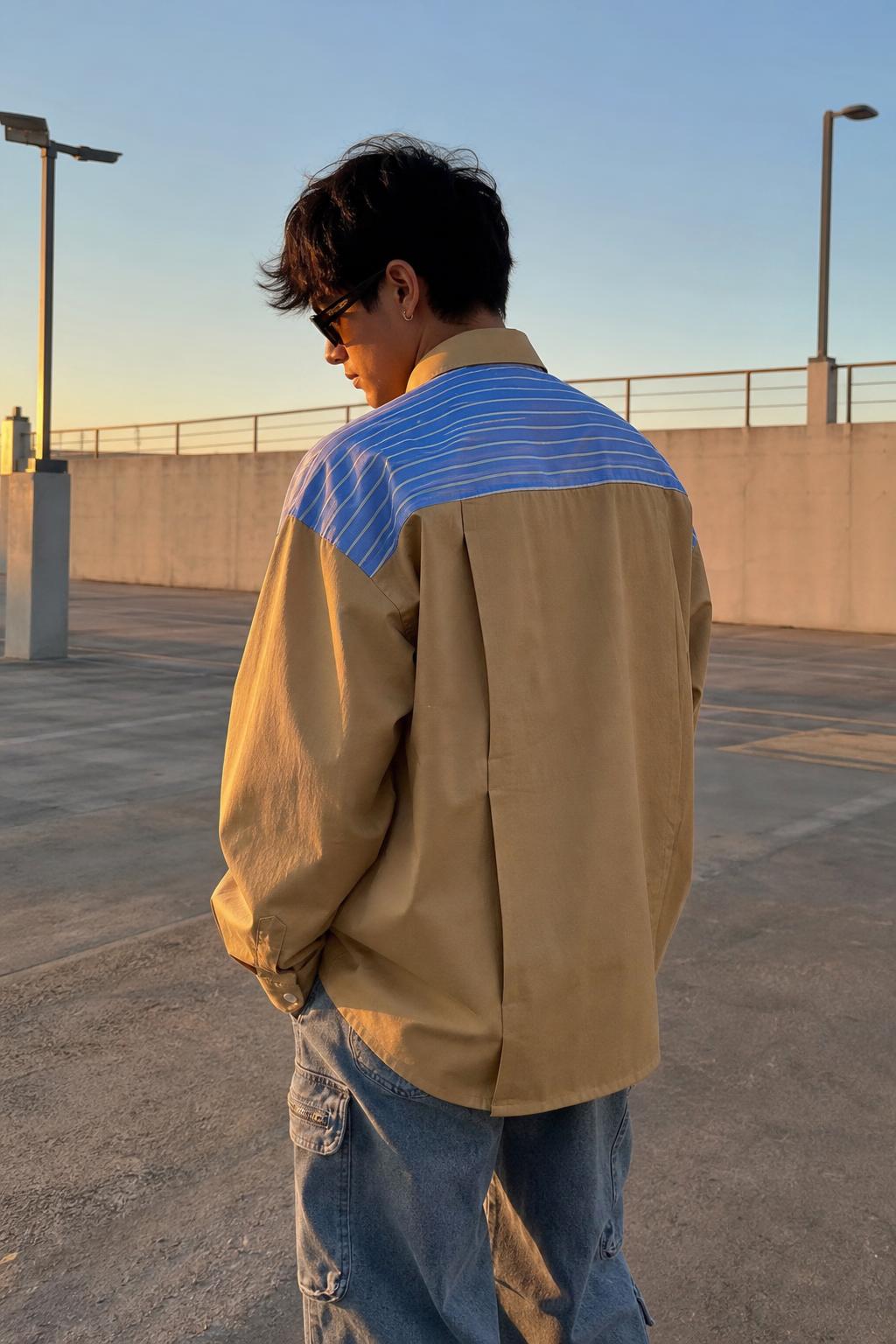 Color-Block Patchwork Pocket Oversized Shirt UGC showcase 4