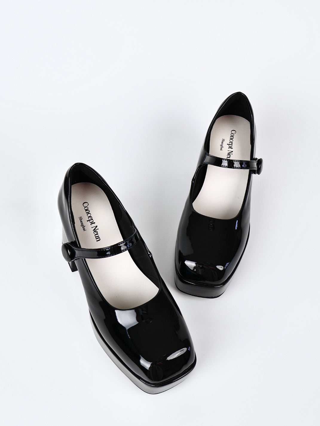 Patent Platform Block-Heel Mary Jane Pumps - View 6