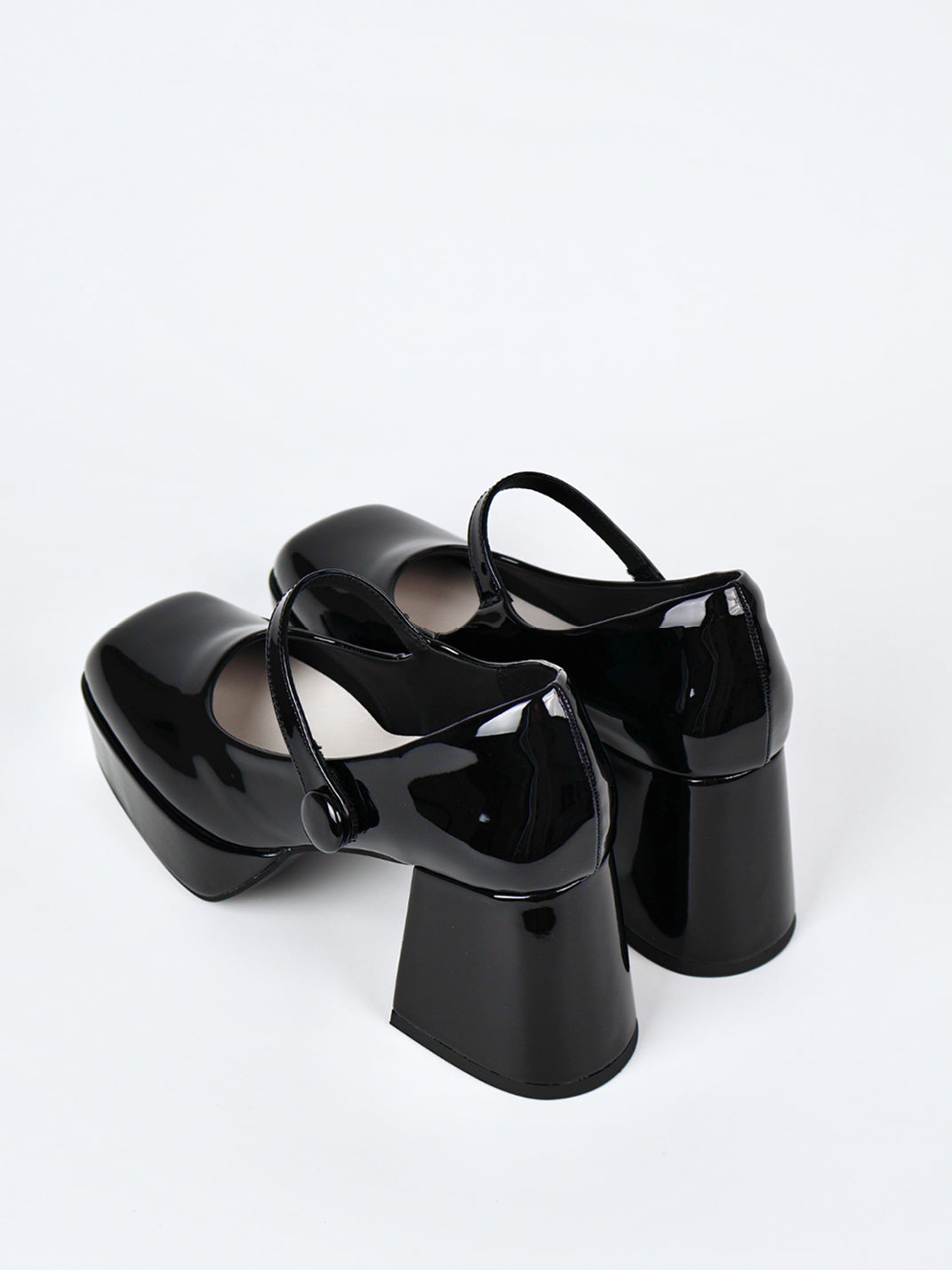Patent Platform Block-Heel Mary Jane Pumps - View 8
