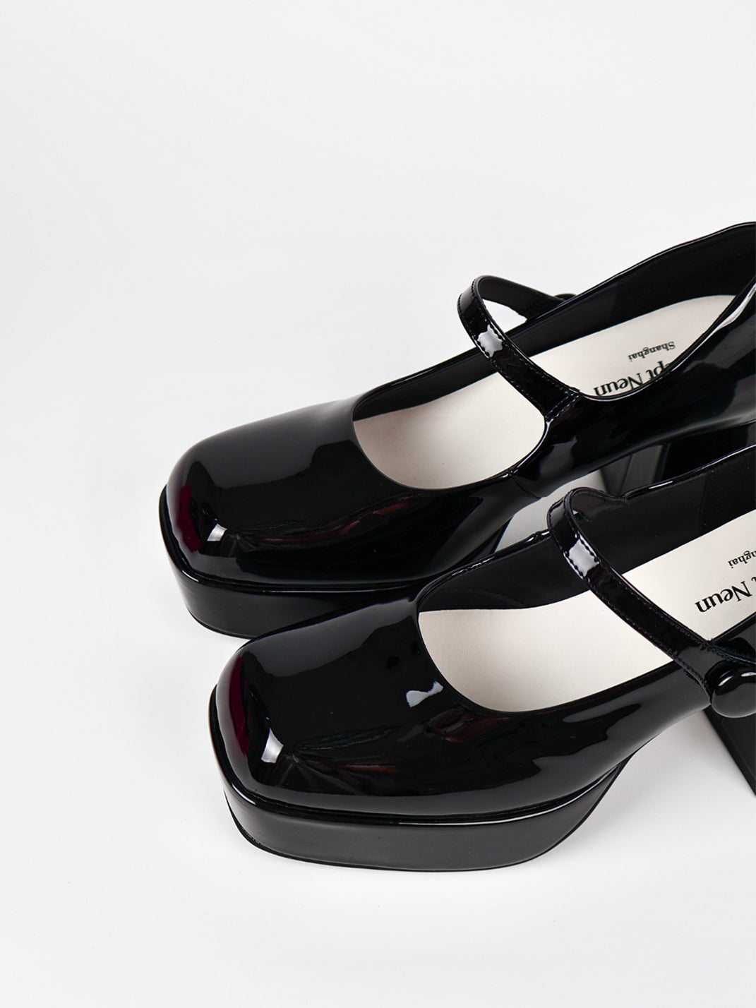 Patent Platform Block-Heel Mary Jane Pumps - View 9