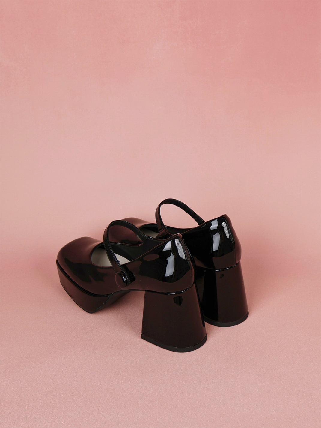 Patent Platform Block-Heel Mary Jane Pumps - View 10