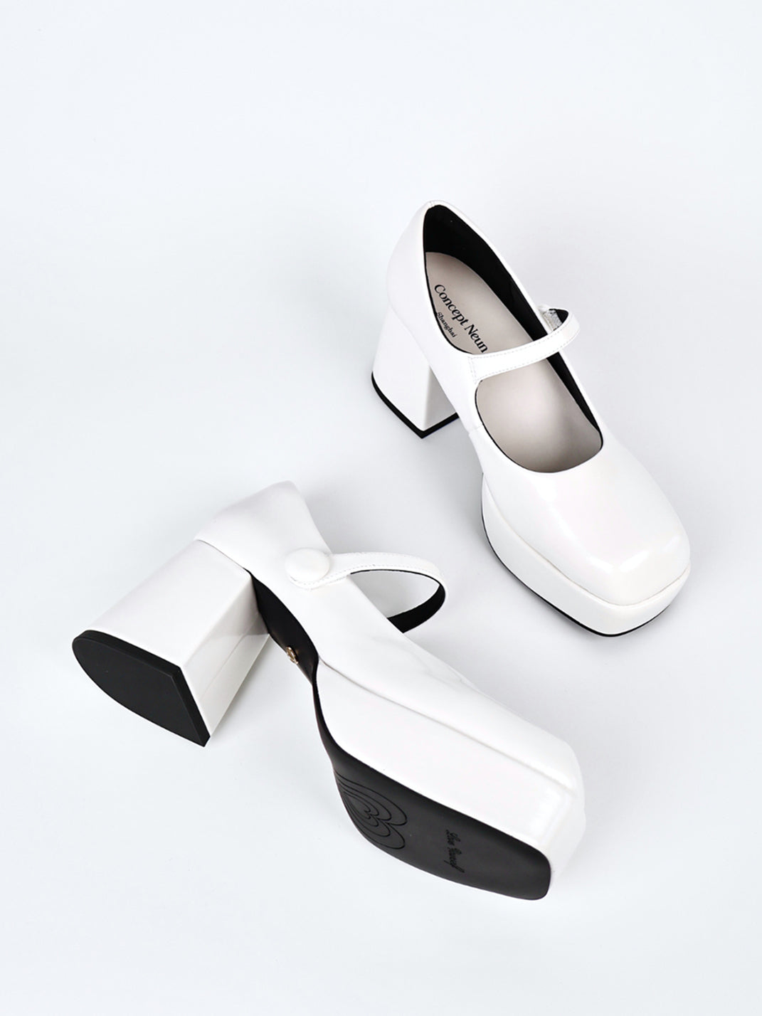 Patent Platform Block-Heel Mary Jane Pumps - View 12
