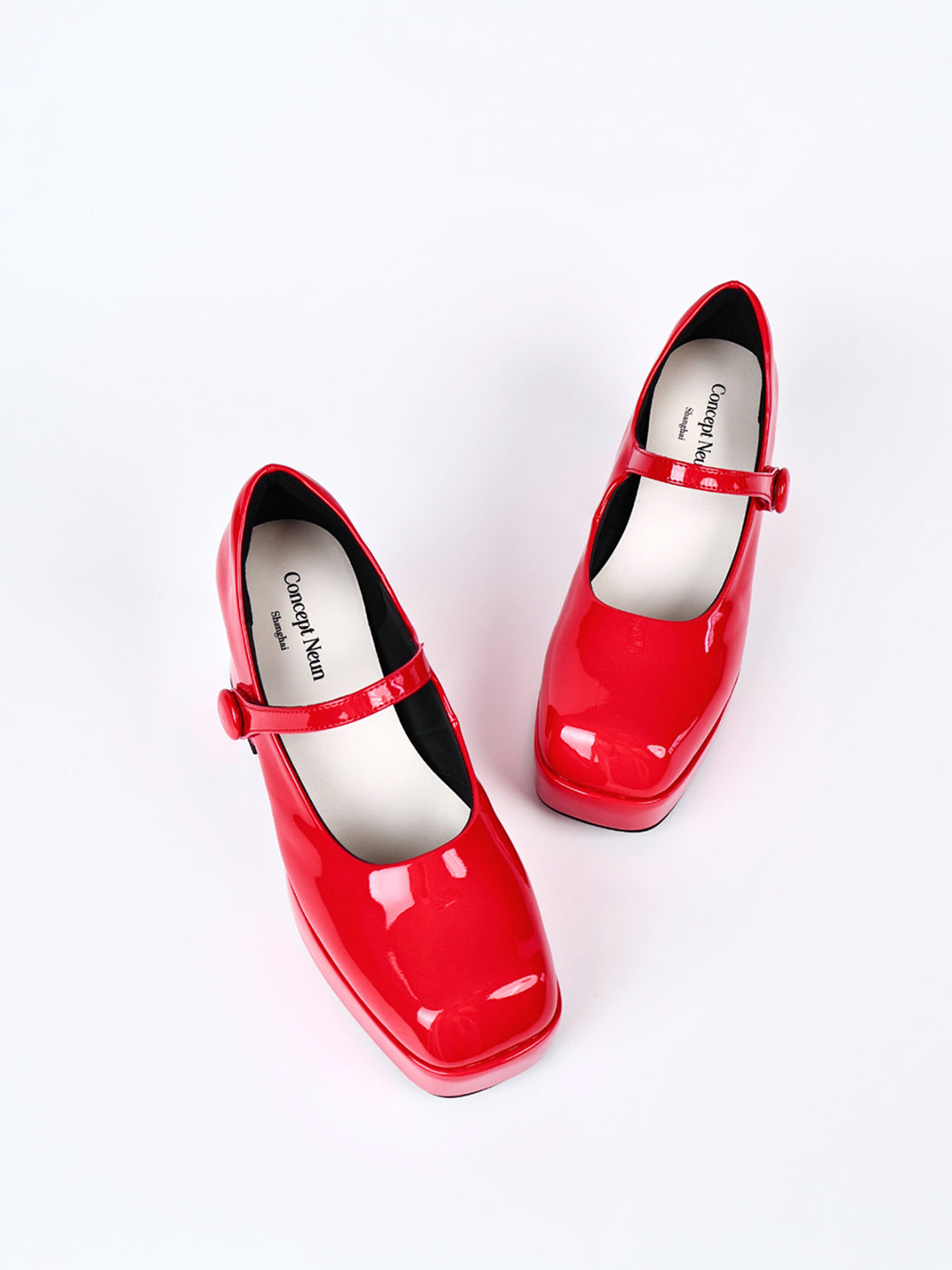 Patent Platform Block-Heel Mary Jane Pumps - View 20