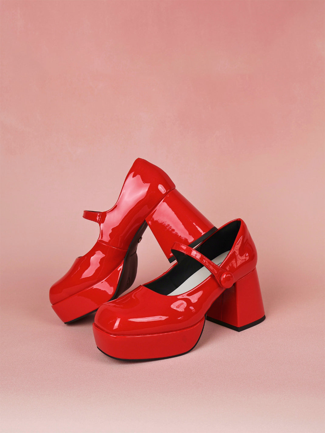 Patent Platform Block-Heel Mary Jane Pumps - View 23