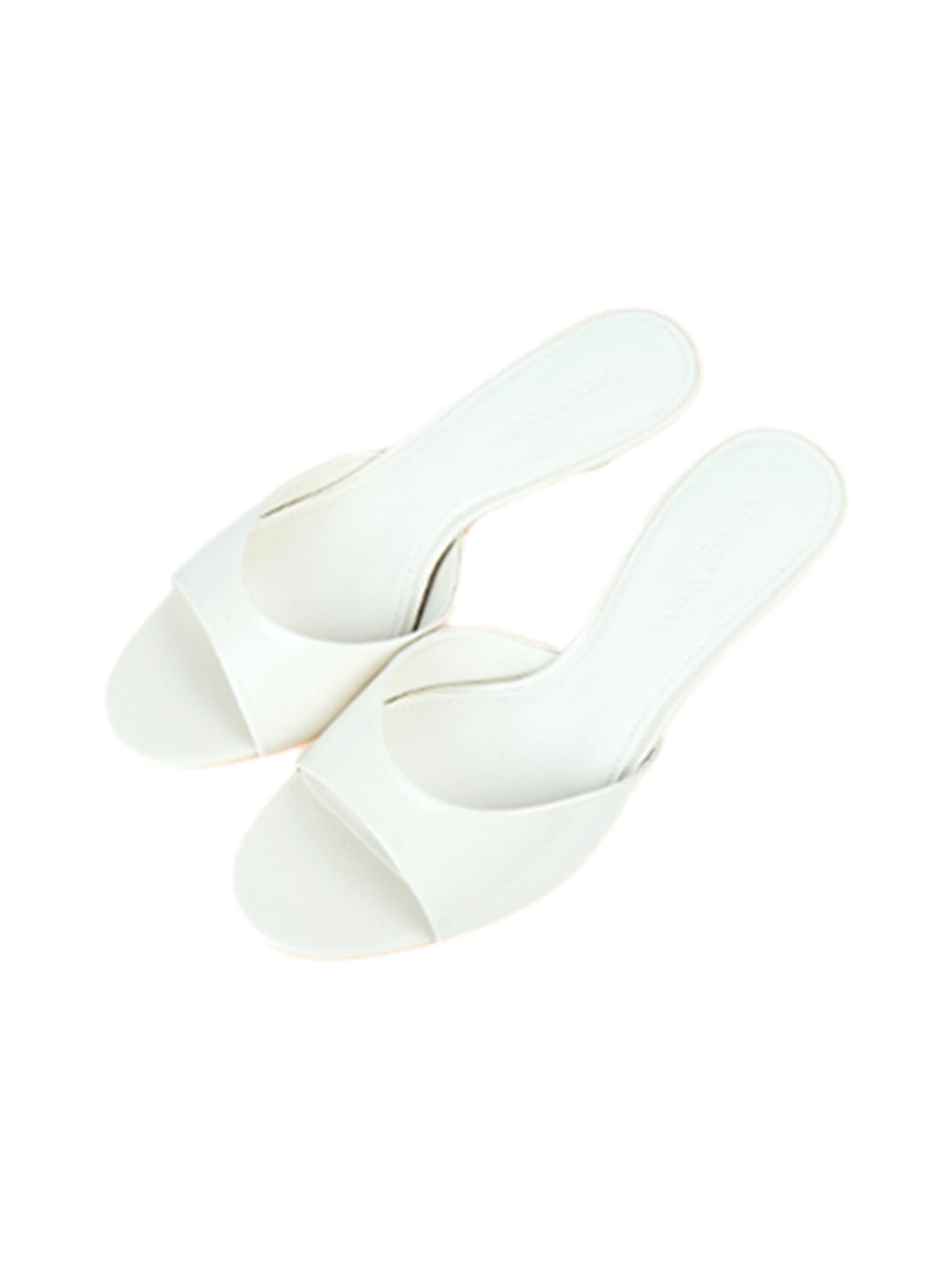 Patent Open-Toe Kitten-Heel Mules - View 11