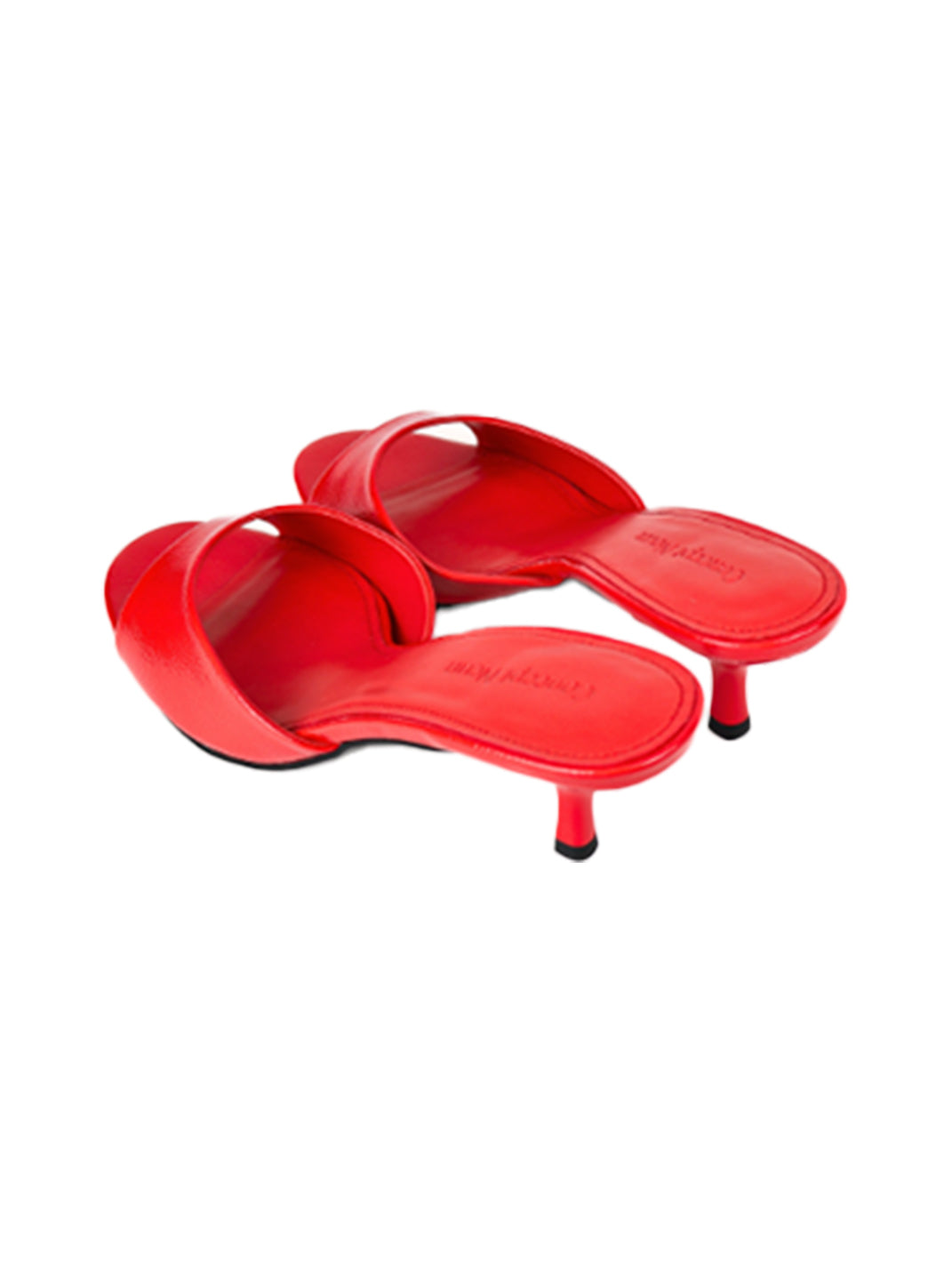 Patent Open-Toe Kitten-Heel Mules - View 19