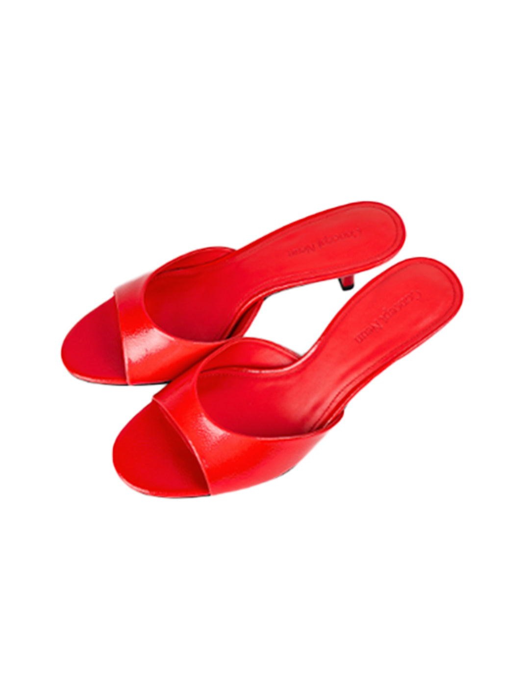 Patent Open-Toe Kitten-Heel Mules - View 20
