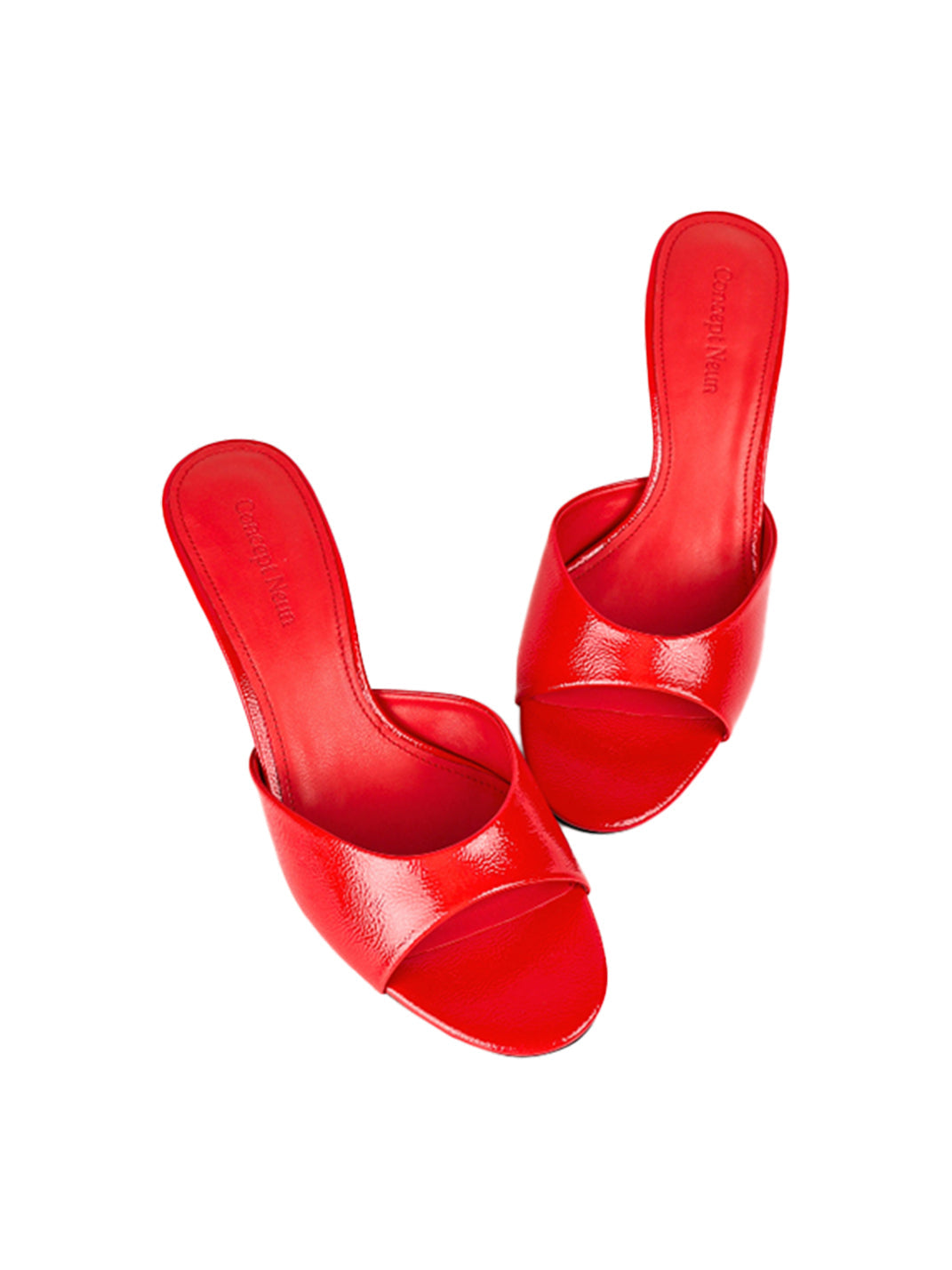 Patent Open-Toe Kitten-Heel Mules - View 21