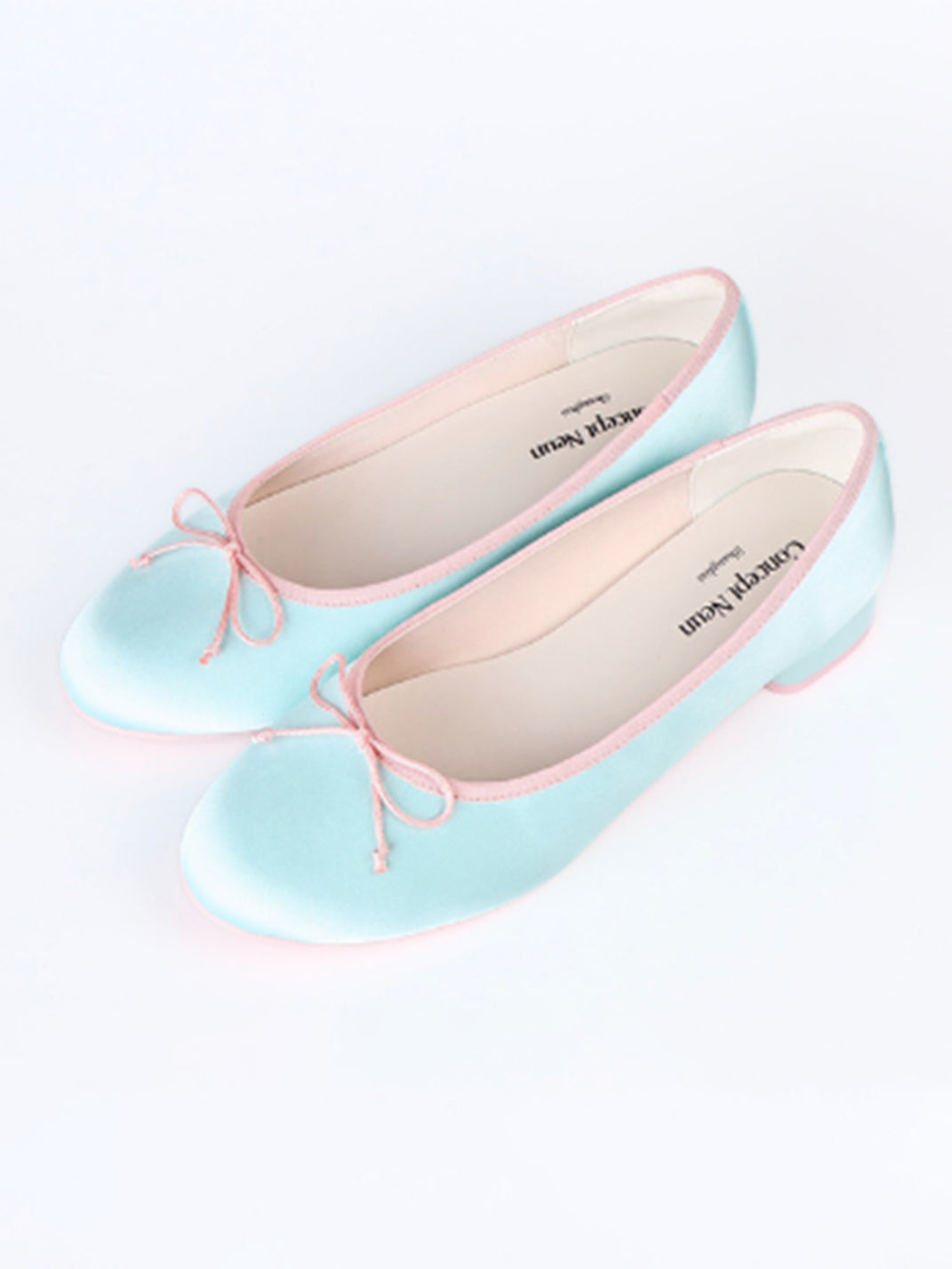Satin Bow Low Block-Heel Ballet Pumps - View 5