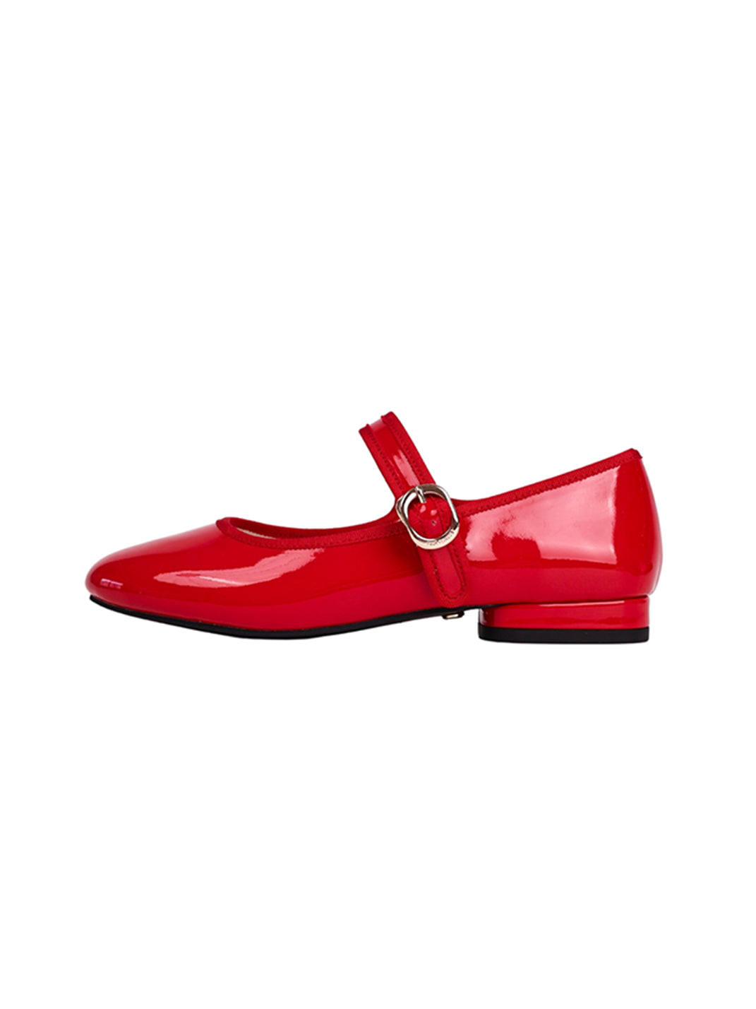 Minimal Round-Toe Strap Ballet Flats - View 8