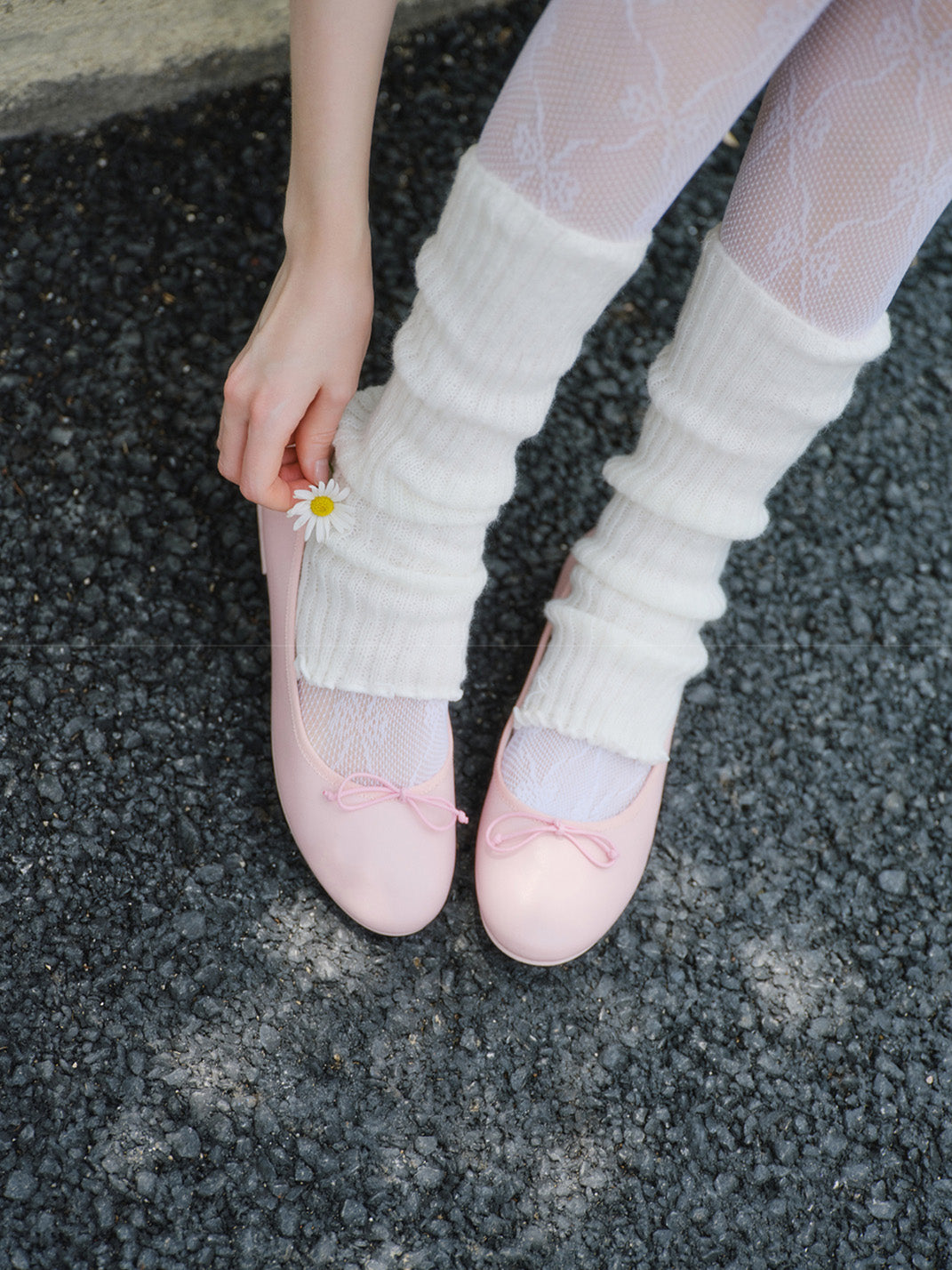 Pastel Bow Low-Profile Ballet Flats - View 2