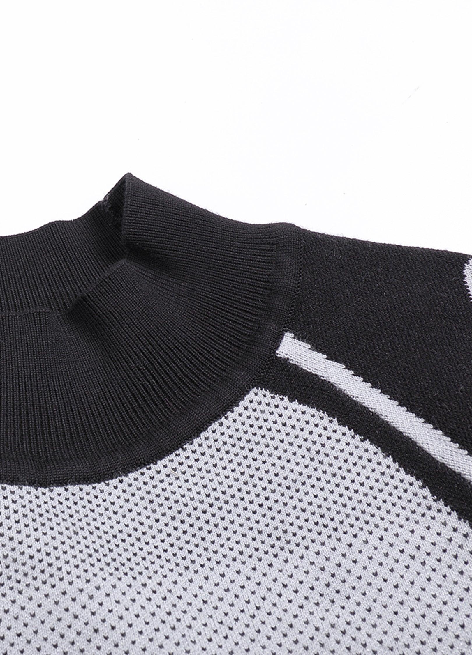 Designer Unisex Black & White Logo Knit Sweater - chiclara