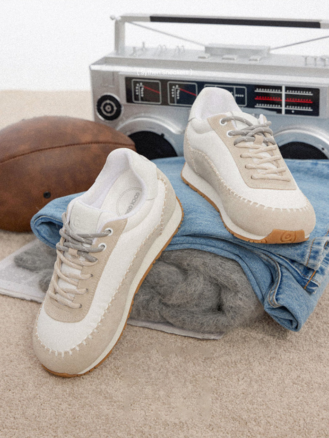 Contrast-Stitch Platform Sneakers - View 10