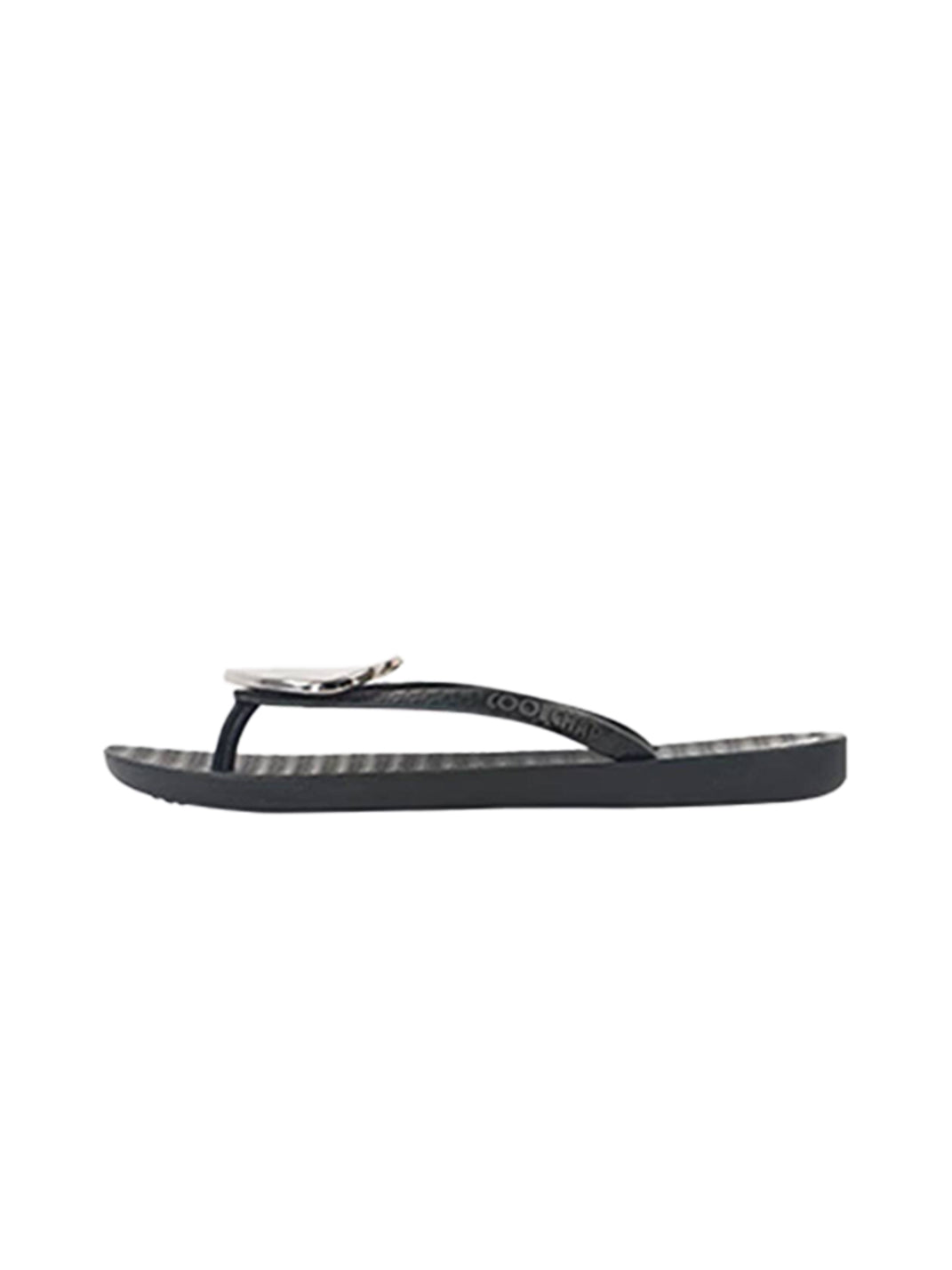 Heart-Plaque Minimal Thong Flip-Flops