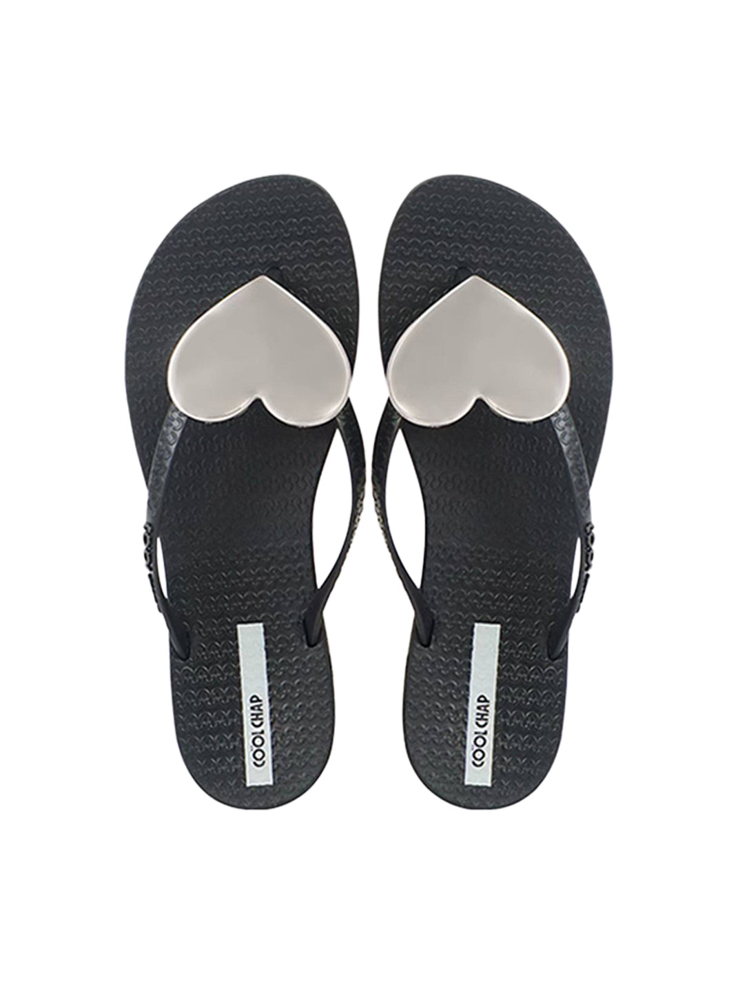 Heart-Plaque Minimal Thong Flip-Flops - View 3