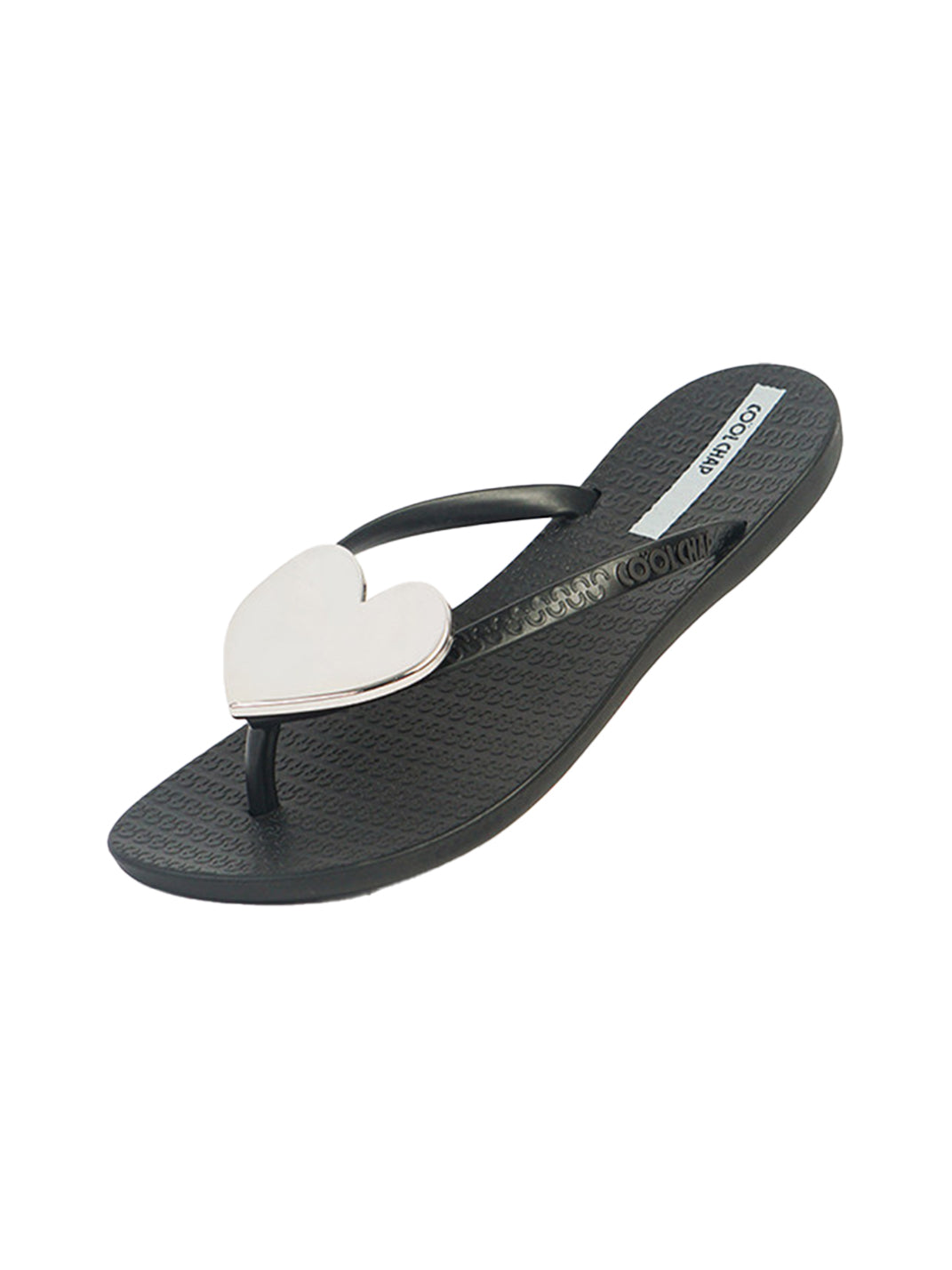 Heart-Plaque Minimal Thong Flip-Flops - View 4