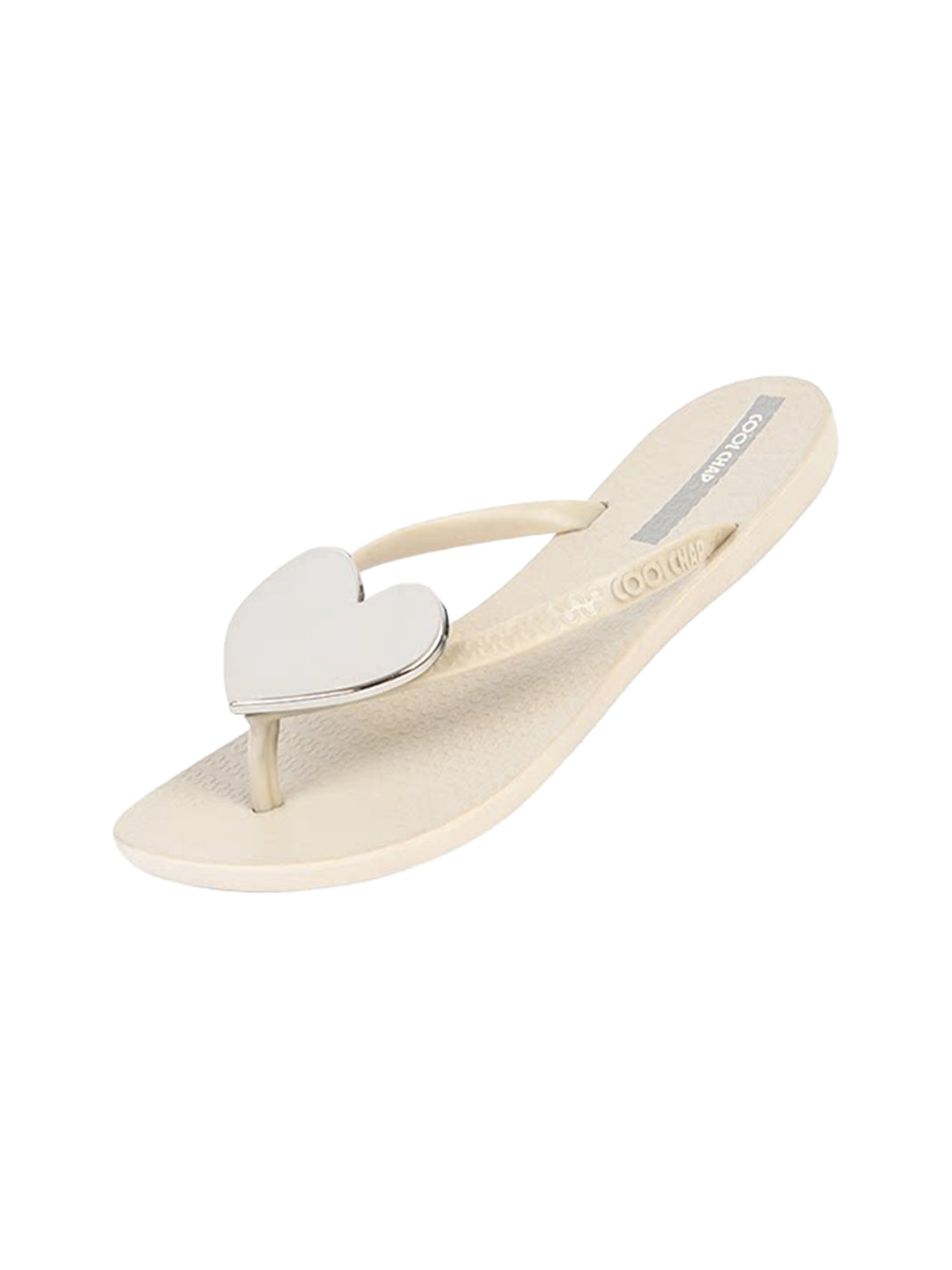 Heart-Plaque Minimal Thong Flip-Flops - View 6