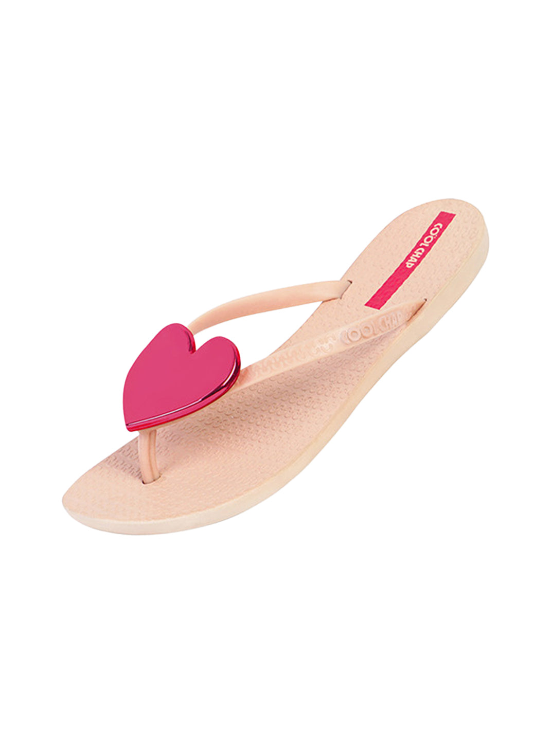Heart-Plaque Minimal Thong Flip-Flops - View 8