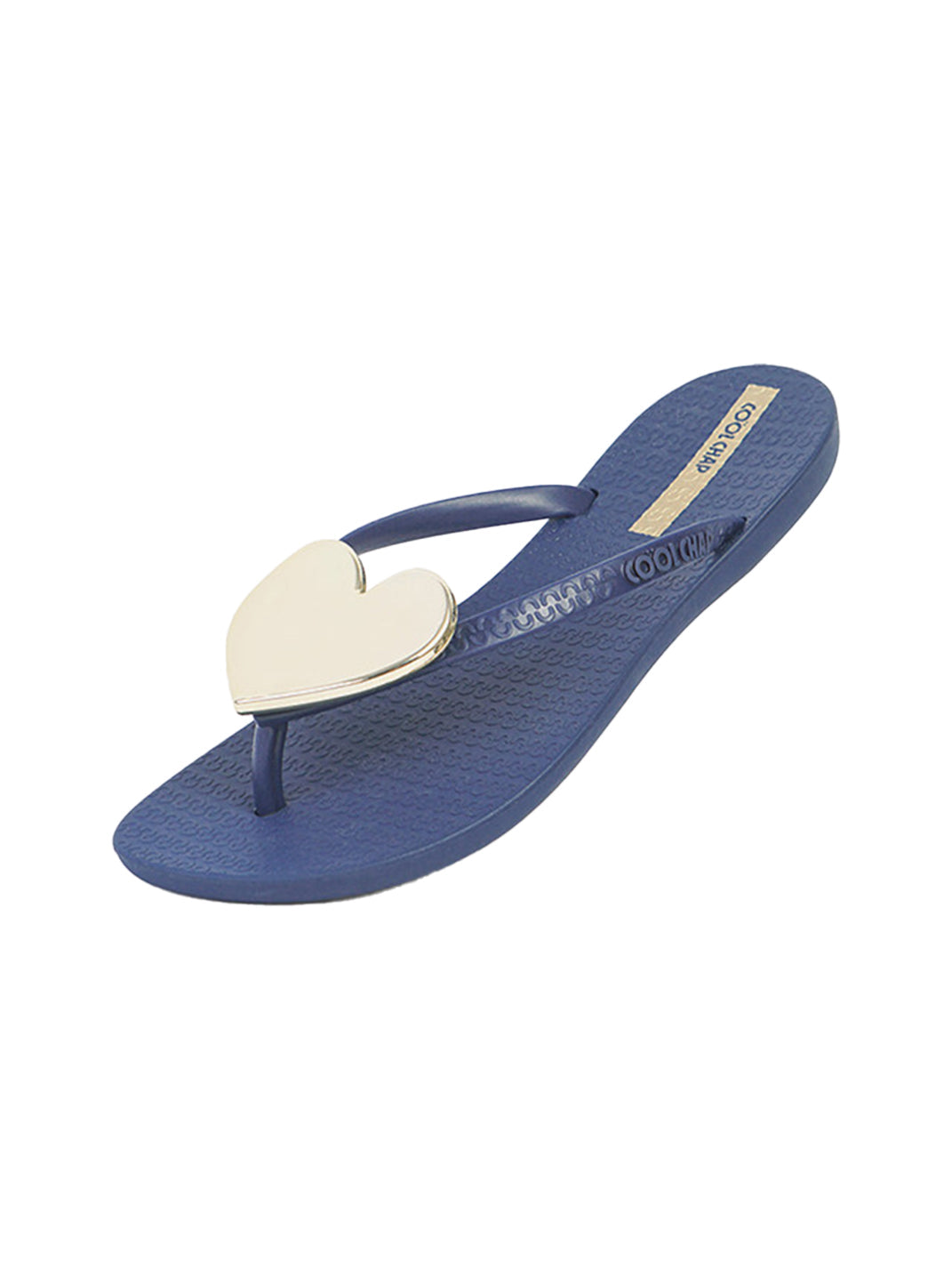Heart-Plaque Minimal Thong Flip-Flops - View 12