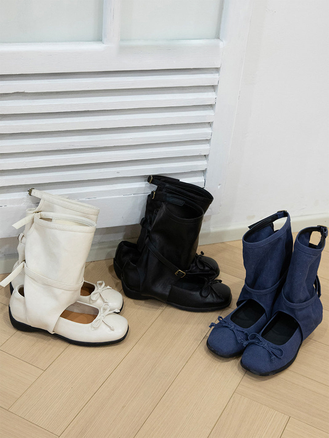 Perforated Leather Mid-Calf Lace-Up Boots - View 6