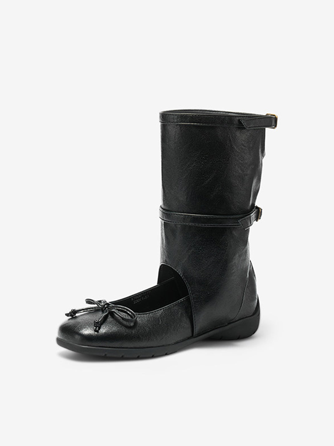 Perforated Leather Mid-Calf Lace-Up Boots - View 7