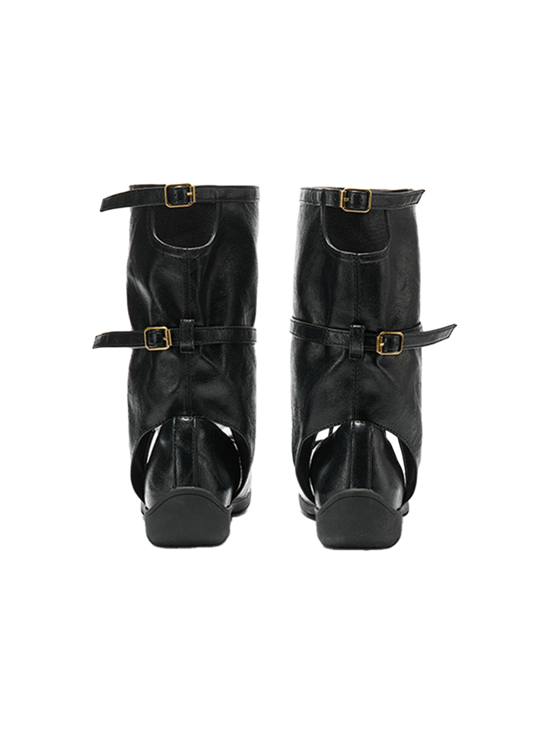 Perforated Leather Mid-Calf Lace-Up Boots - View 9
