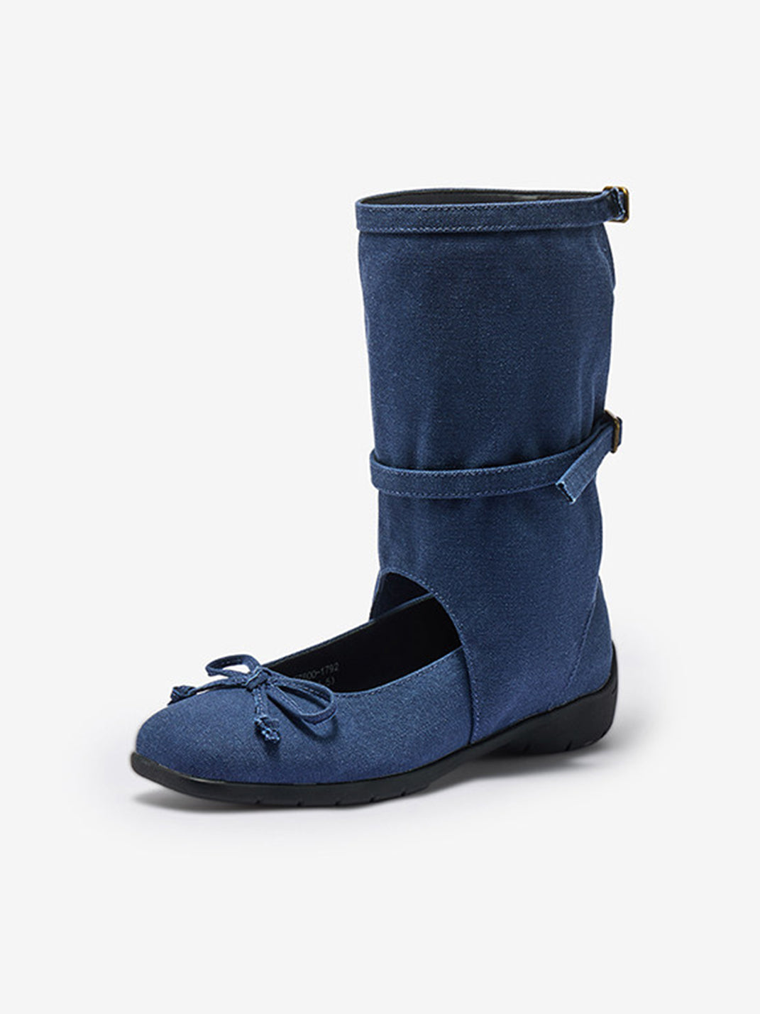 Perforated Leather Mid-Calf Lace-Up Boots - View 12