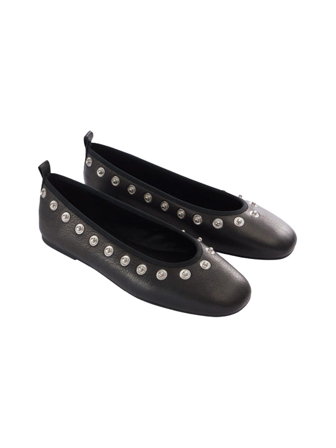 Studded Floral Square-Toe Flats - View 13