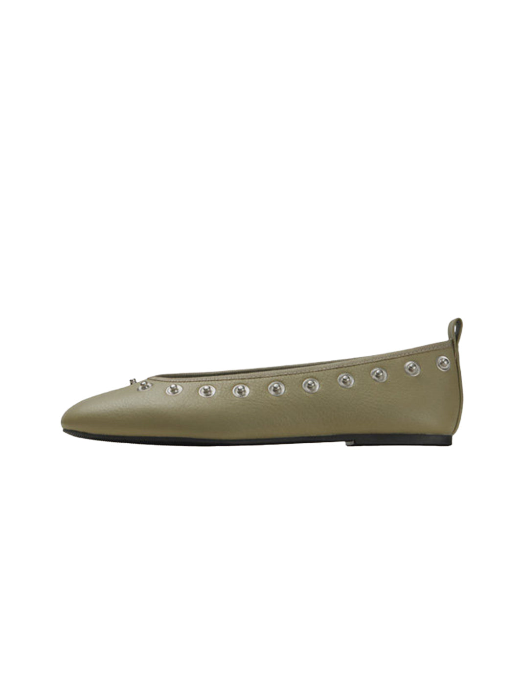 Studded Floral Square-Toe Flats - View 14