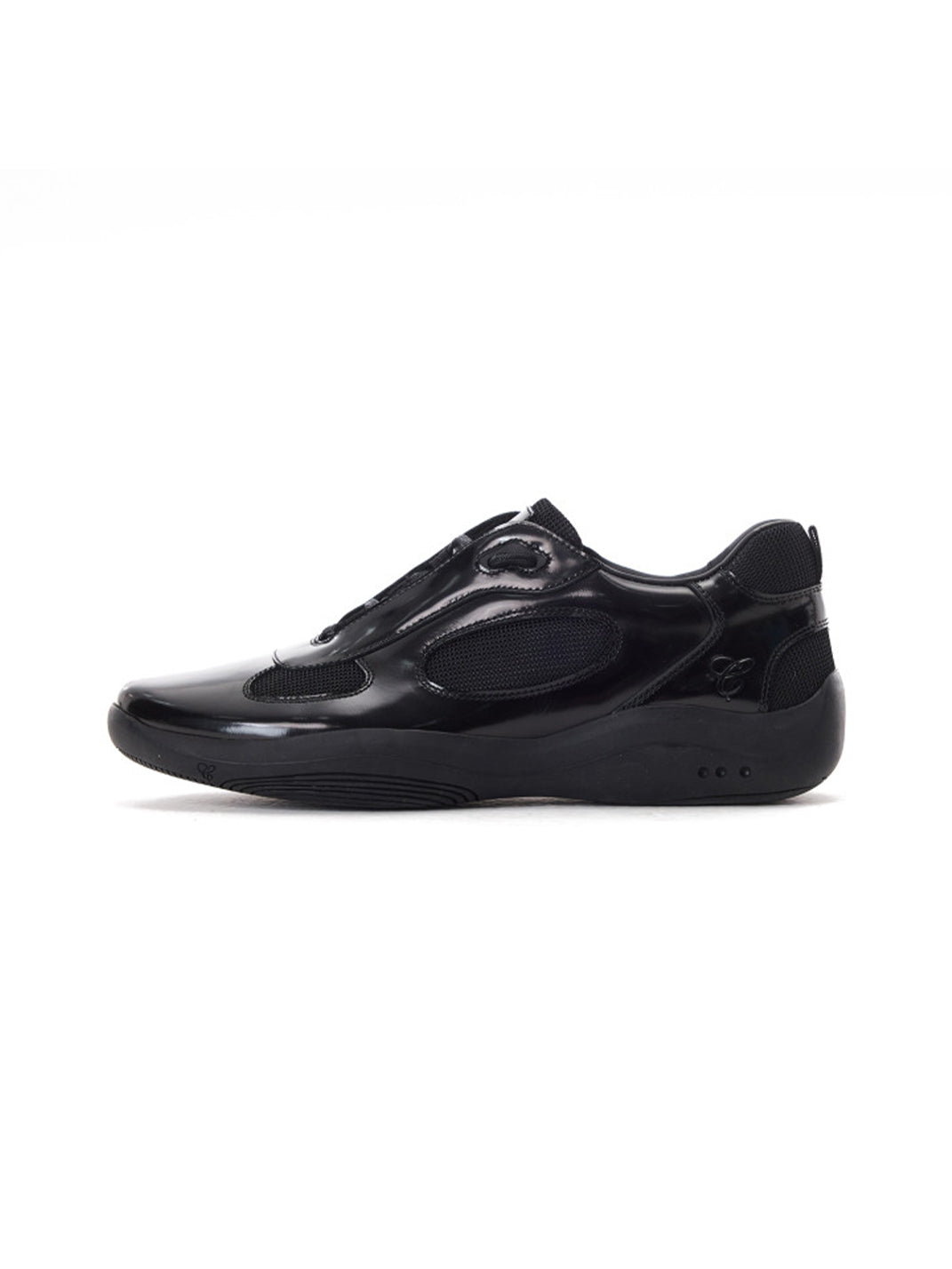 Polished Leather Retro Runner Sneakers