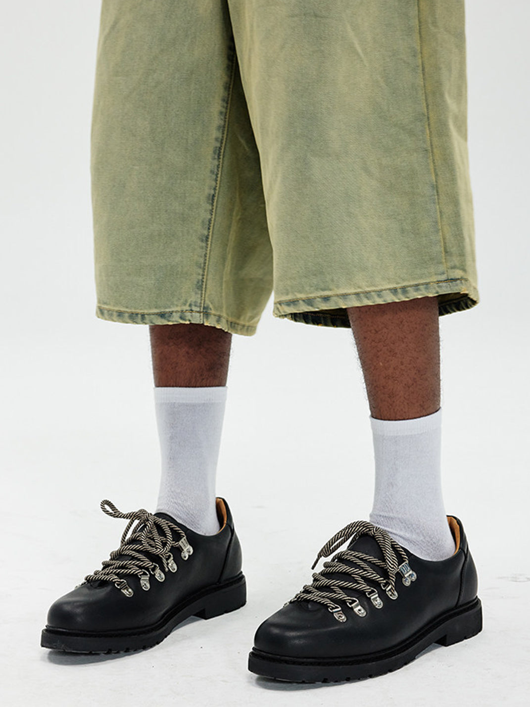 Textured Suede Metal-Eyelet Derby Shoes - View 2