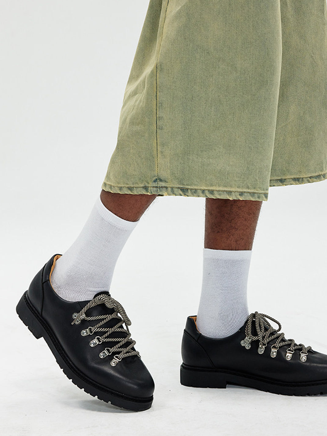 Textured Suede Metal-Eyelet Derby Shoes - View 3