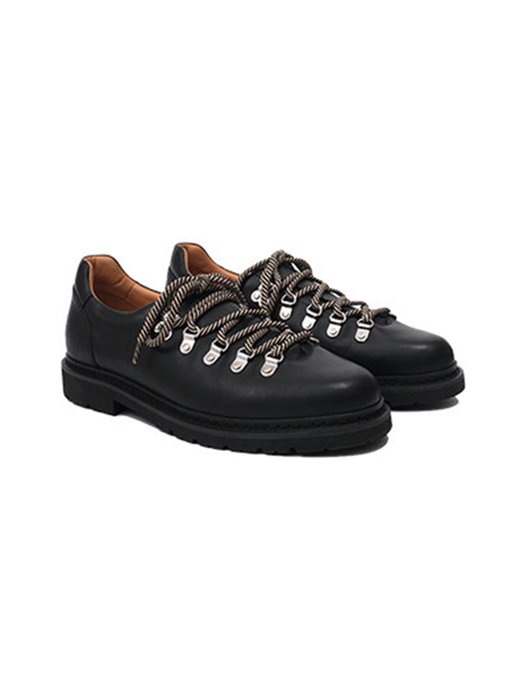 Textured Suede Metal-Eyelet Derby Shoes - View 5