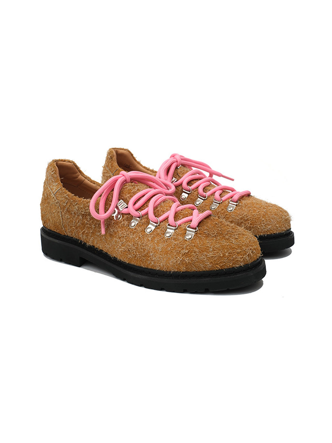 Textured Suede Metal-Eyelet Derby Shoes - View 12