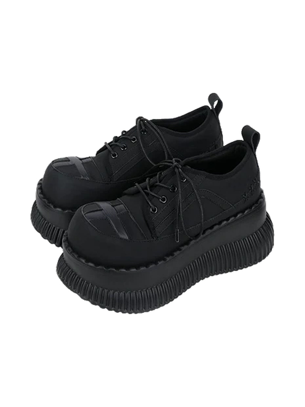 Cross-Toe Chunky Platform Lace-Up Shoes - view 6
