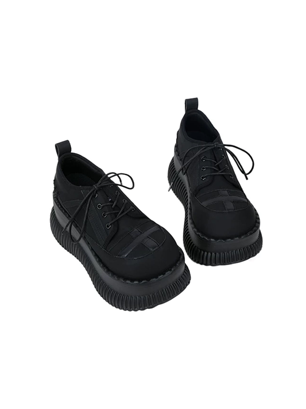 Cross-Toe Chunky Platform Lace-Up Shoes - view 9