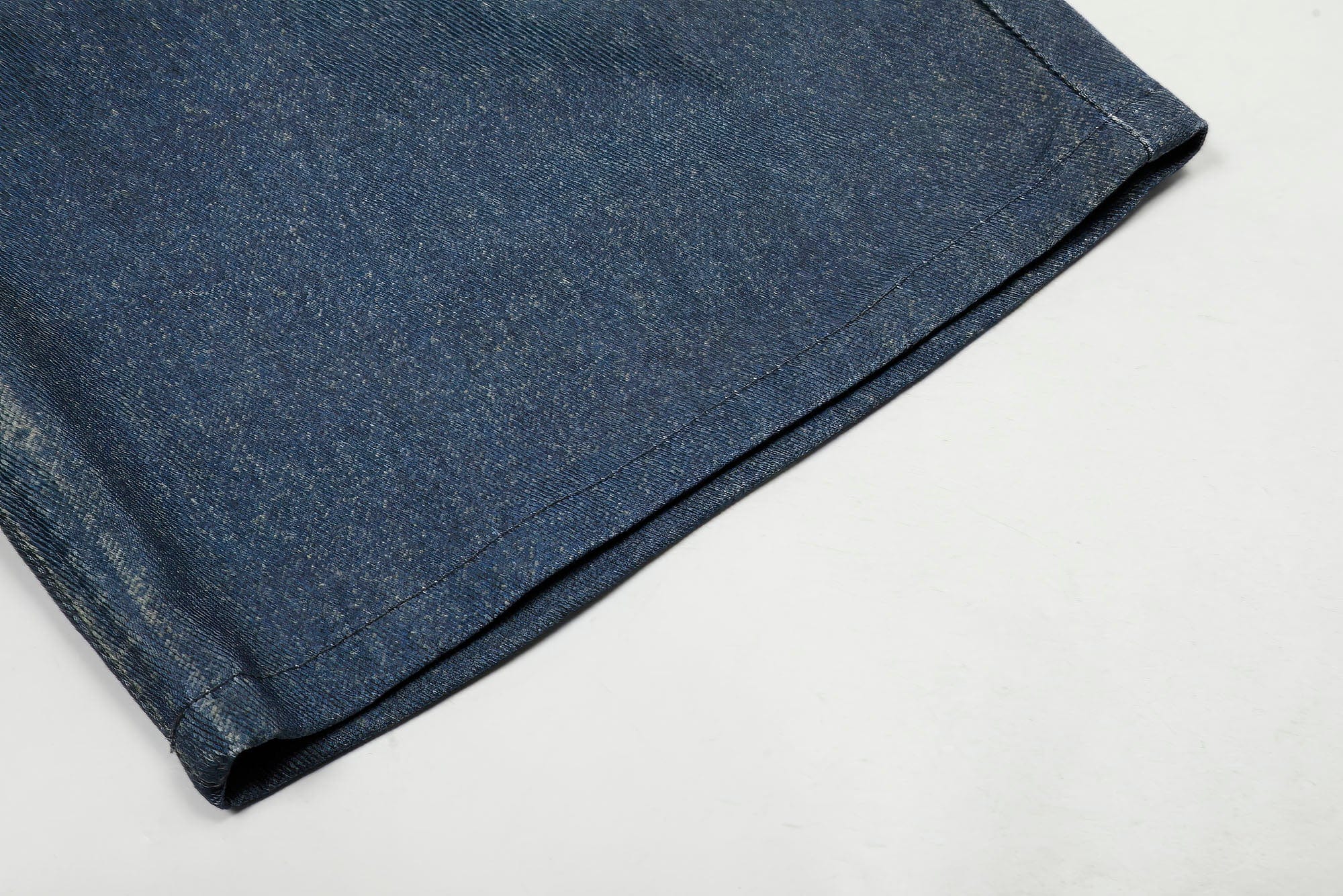 Wide-Leg Denim Shorts with Graphic Print and Button Details