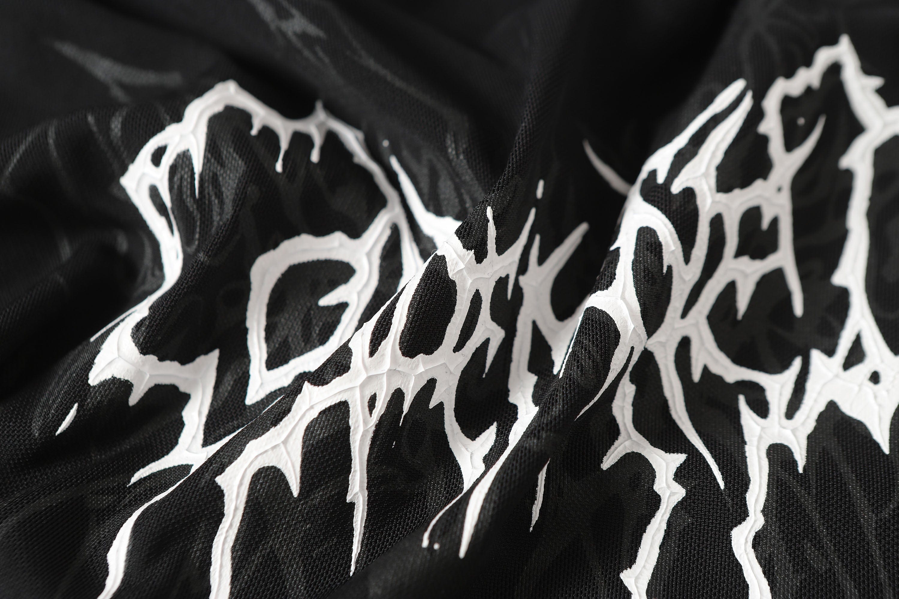 Abstract Gothic Sheer Mesh Graphic Top