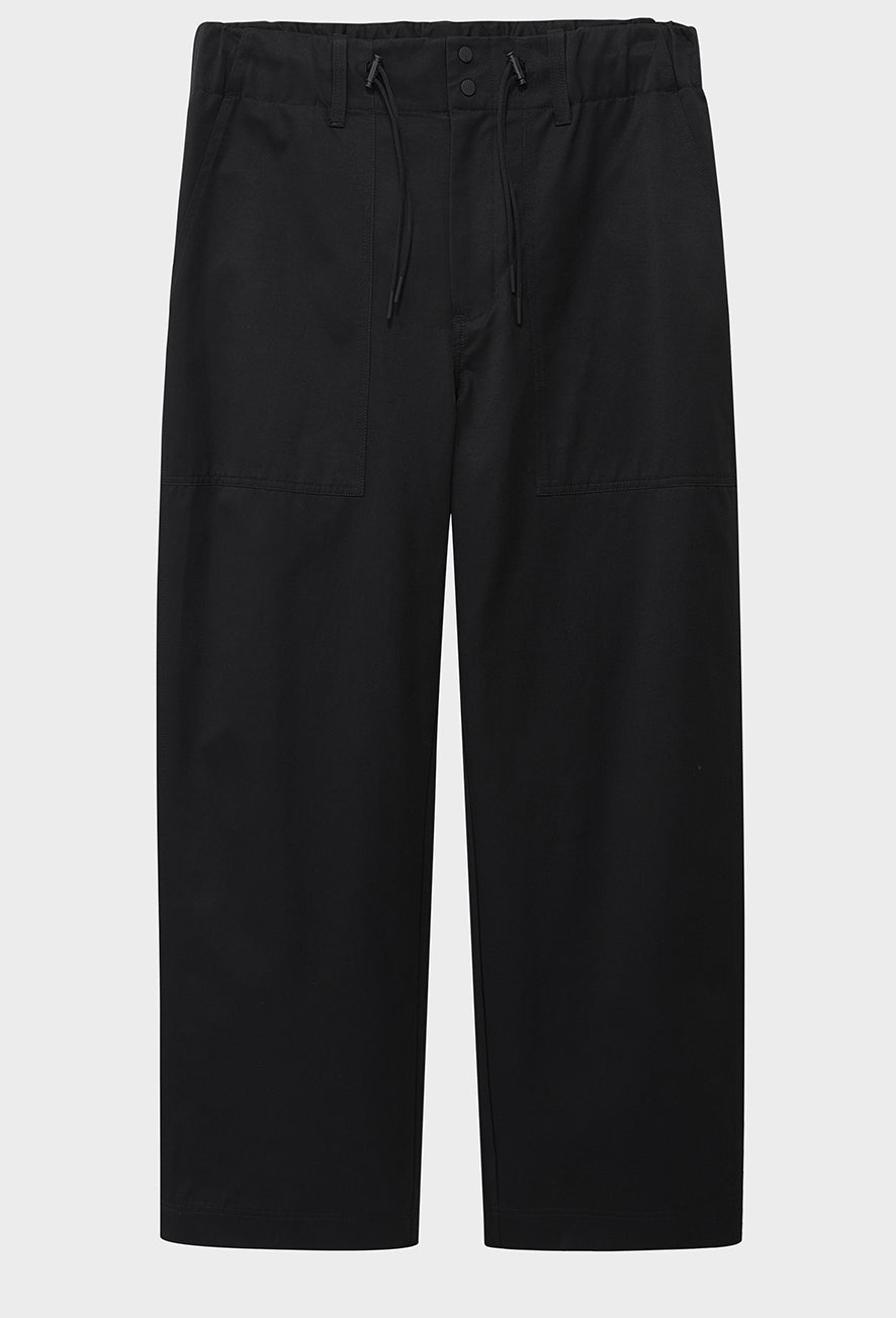 Wide Relaxed Straight-Cut Cropped/Mid-Length Pants