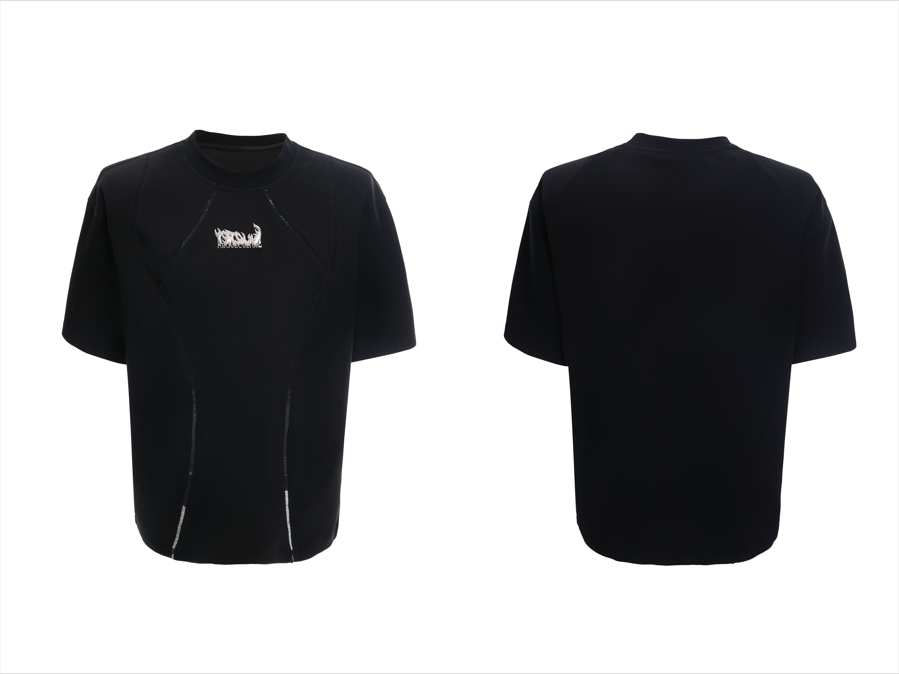 White Reflective Piping Technical T-Shirt