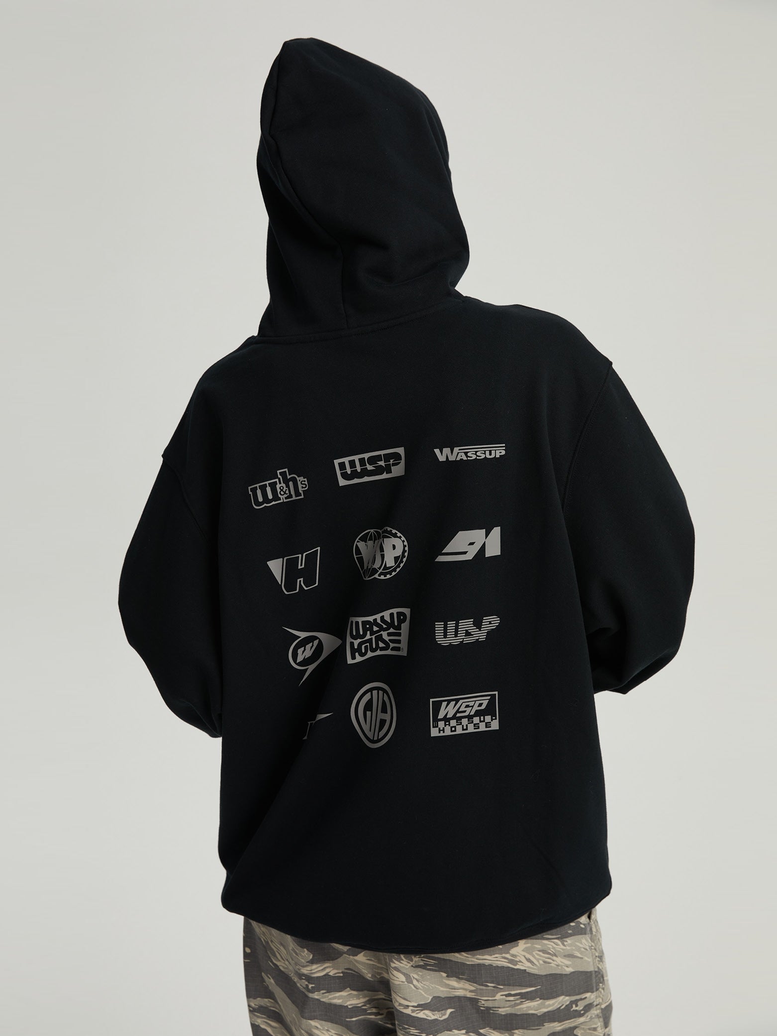 Sporty Racing Logo Near Color Print Hoodie - chiclara