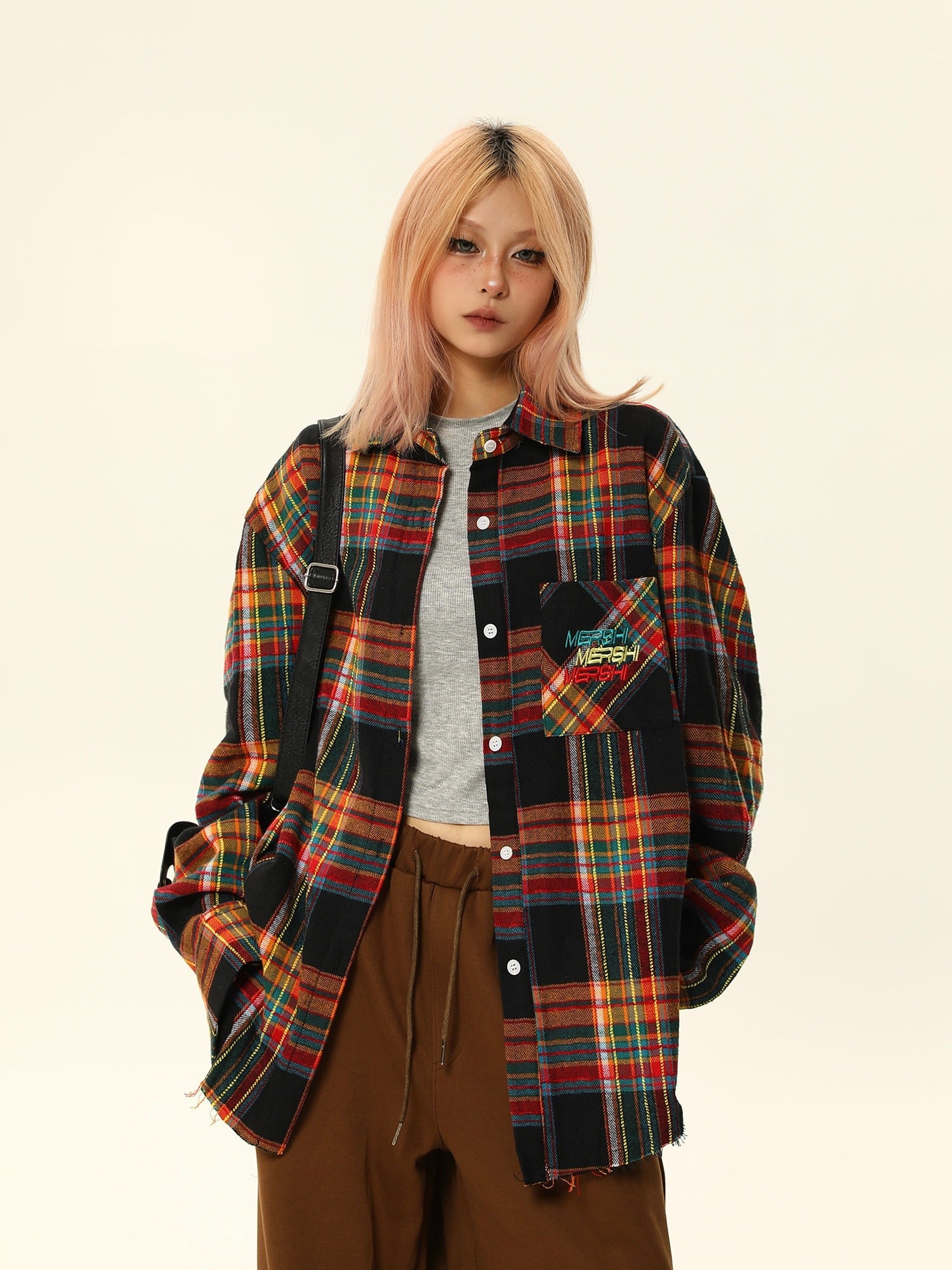 Oversized Vintage Plaid Flannel Shirt