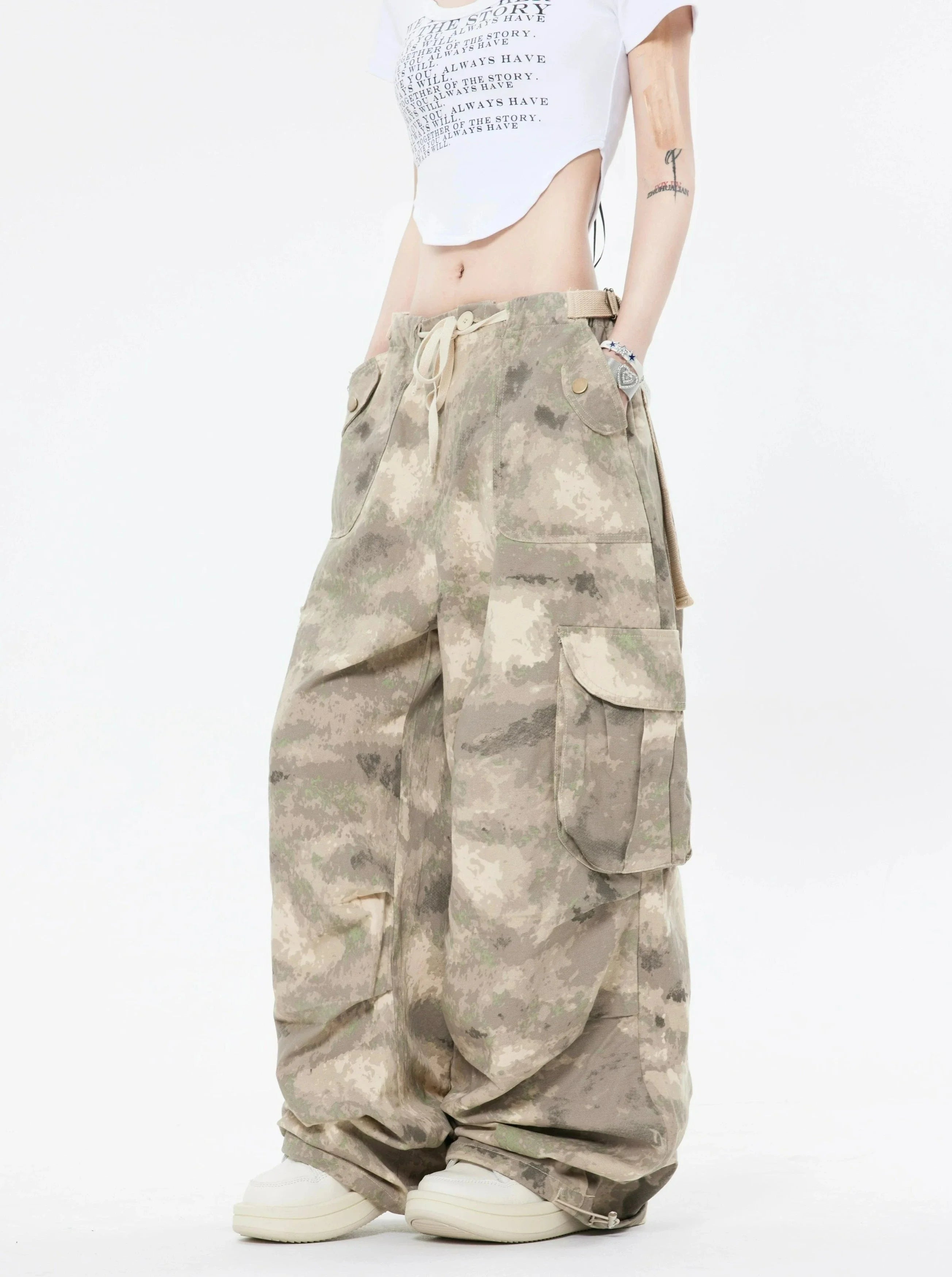 Desert Camo Wide Cargo Pants