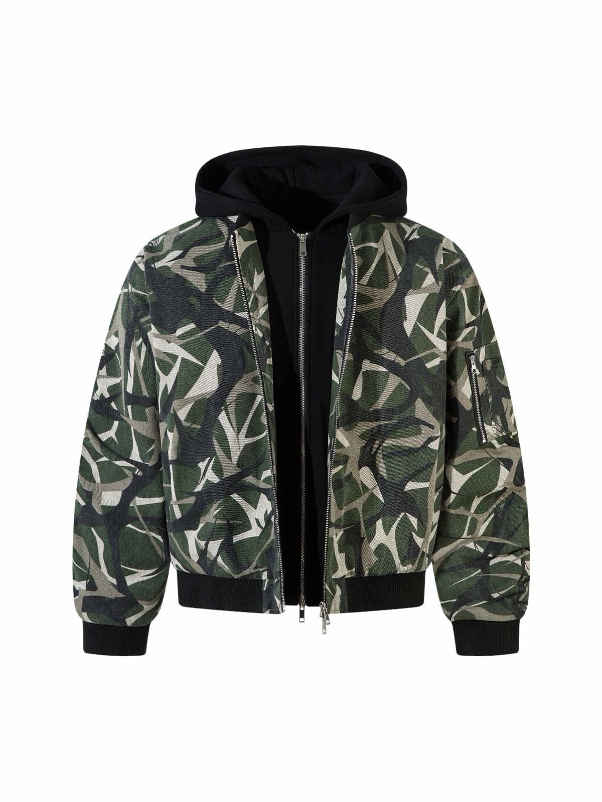 Camo Layered Hoodie Track Set