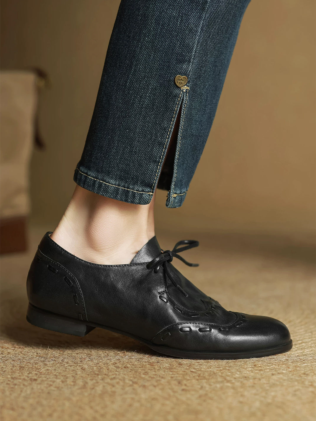 Leather Low-Profile Lace-Up Shoes - View 9