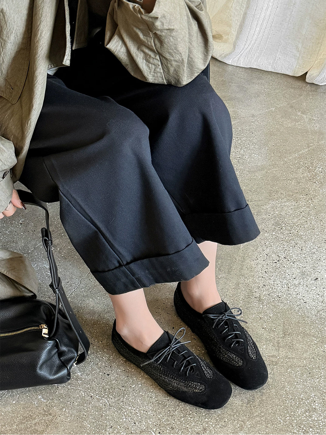 Woven Leather German Trainer Sneakers - View 9