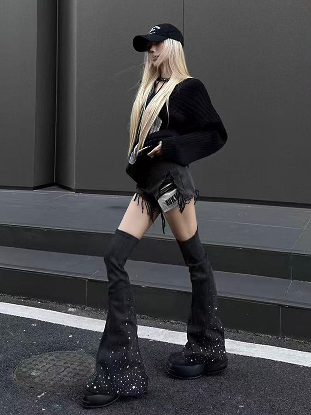 Crystal Platform Over-the-Knee Boots - View 4