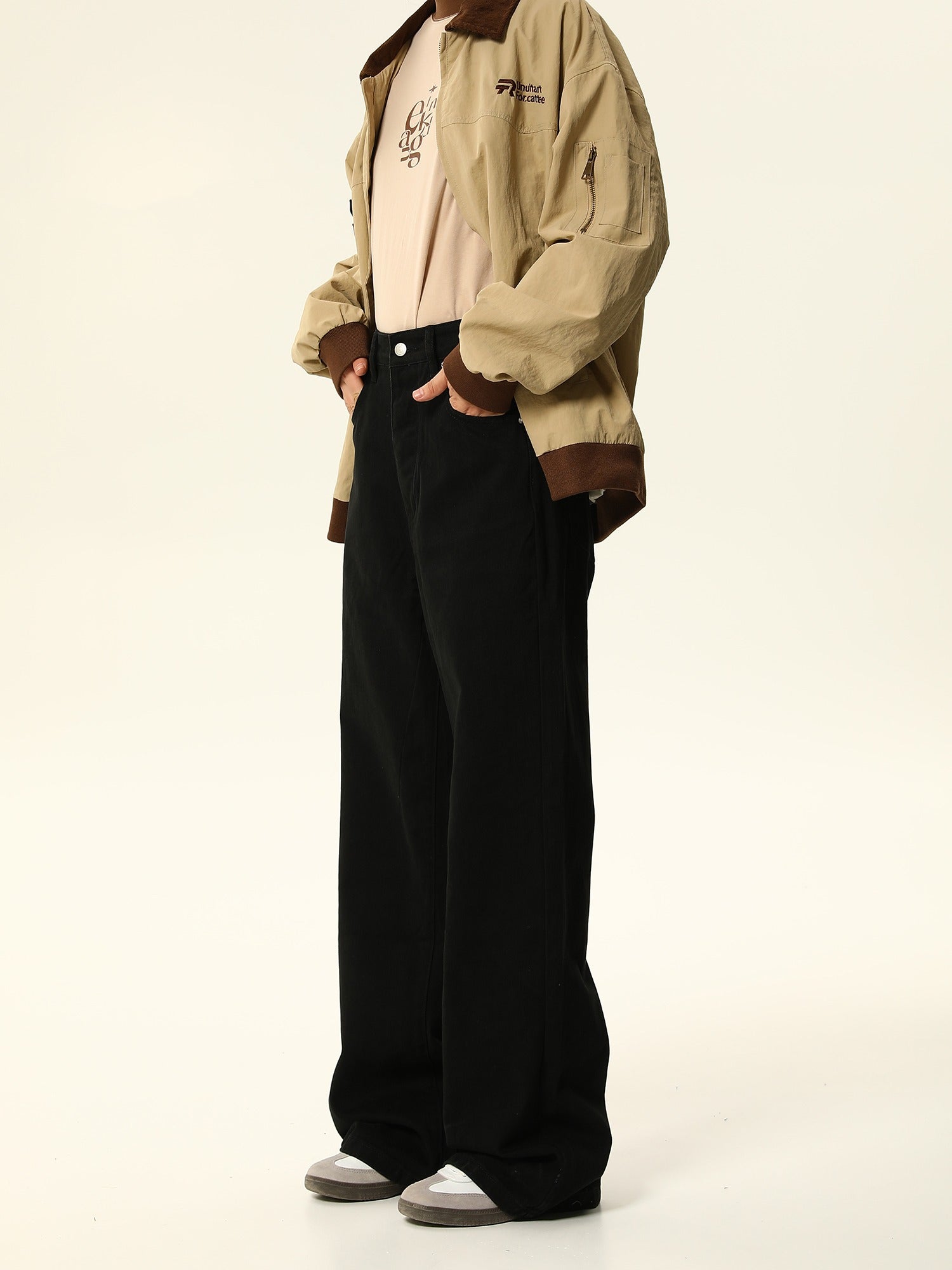 Wide-Leg Workwear-Style Pants