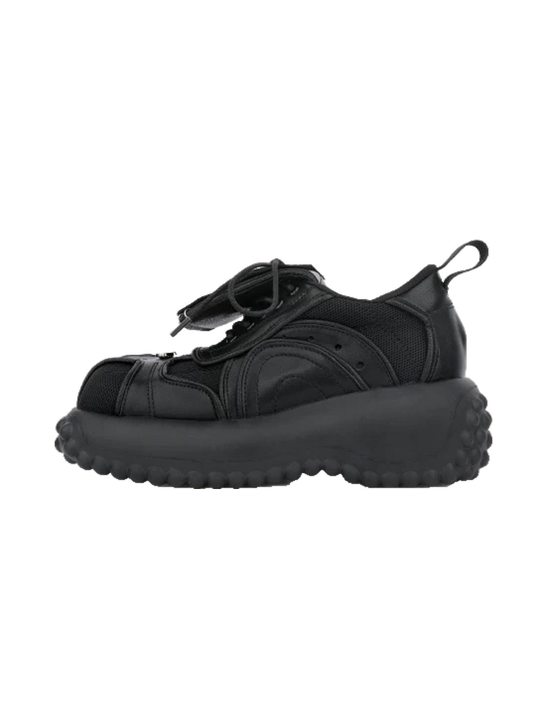Foldover-Tongue Black Chunky Platform Sneakers - view 1